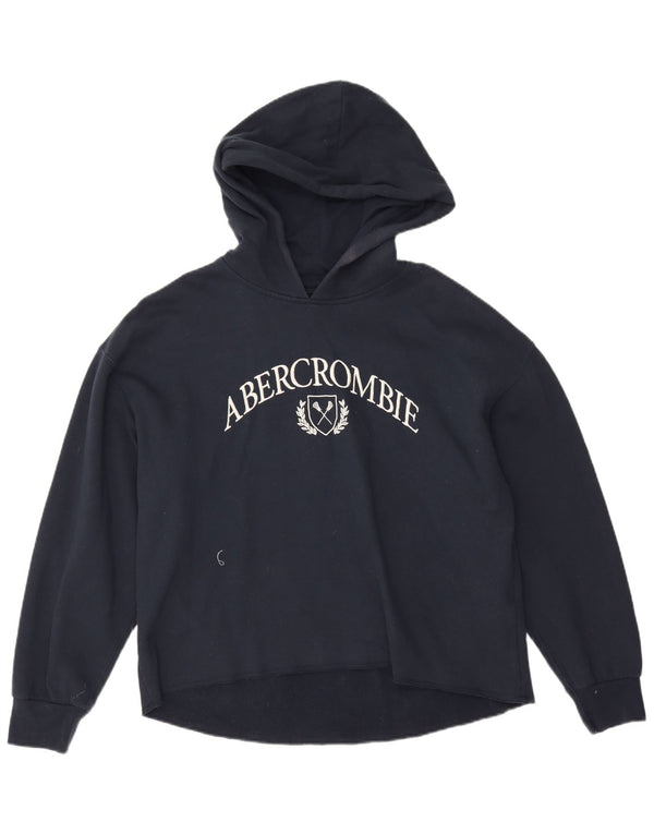 Abercrombie & Fitch Grafisk hættetrøje til kvinder UK 16 Large Navy Blue