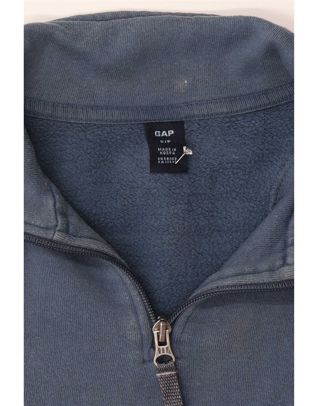 Gap Herre Zip Neck Sweatshirt Jumper Small Blue