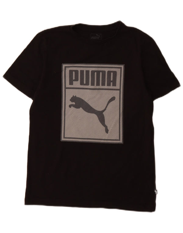 Puma drenge grafisk t-shirt top 13-14 år sort bomuld