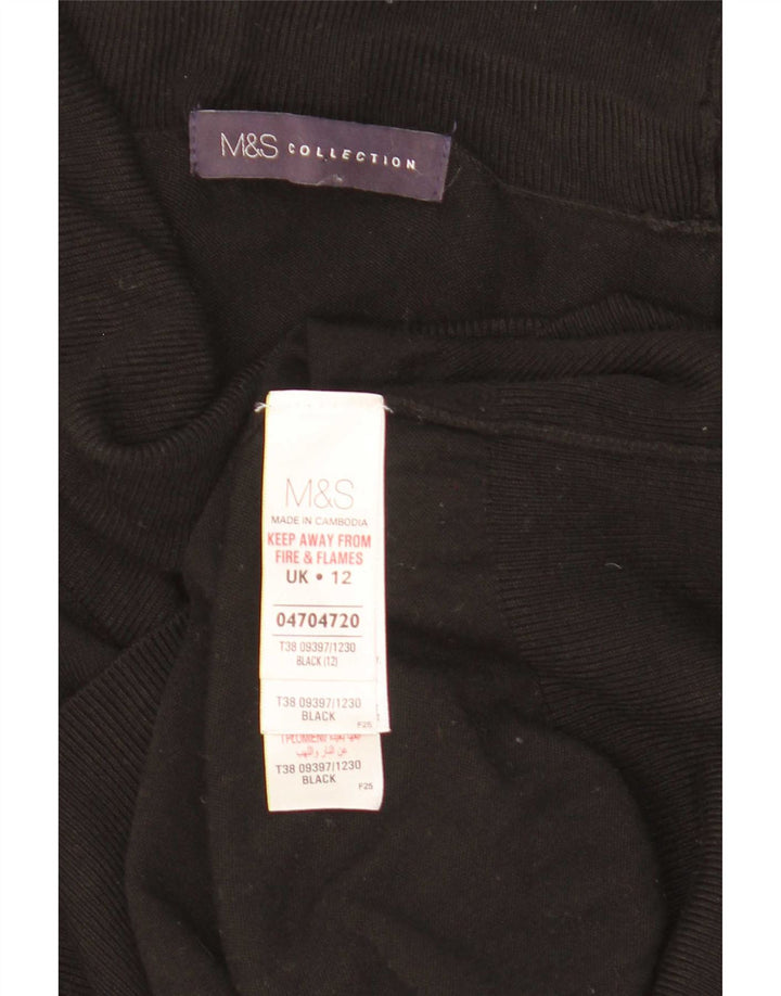 Marks & Spencer Dame Rullehals sweater UK 12 Medium Black Viscose