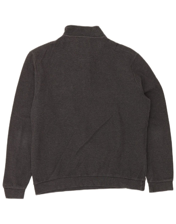 Pierre Cardin Mens Zip Neck Sweatshirt Jumper Medium Grey Cotton