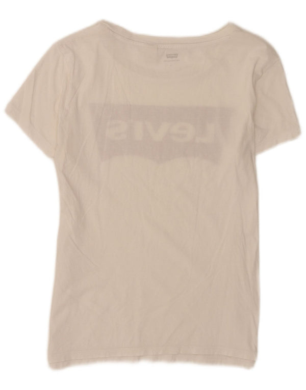 Levi's Dame Grafisk T-Shirt Top UK 10 Small White