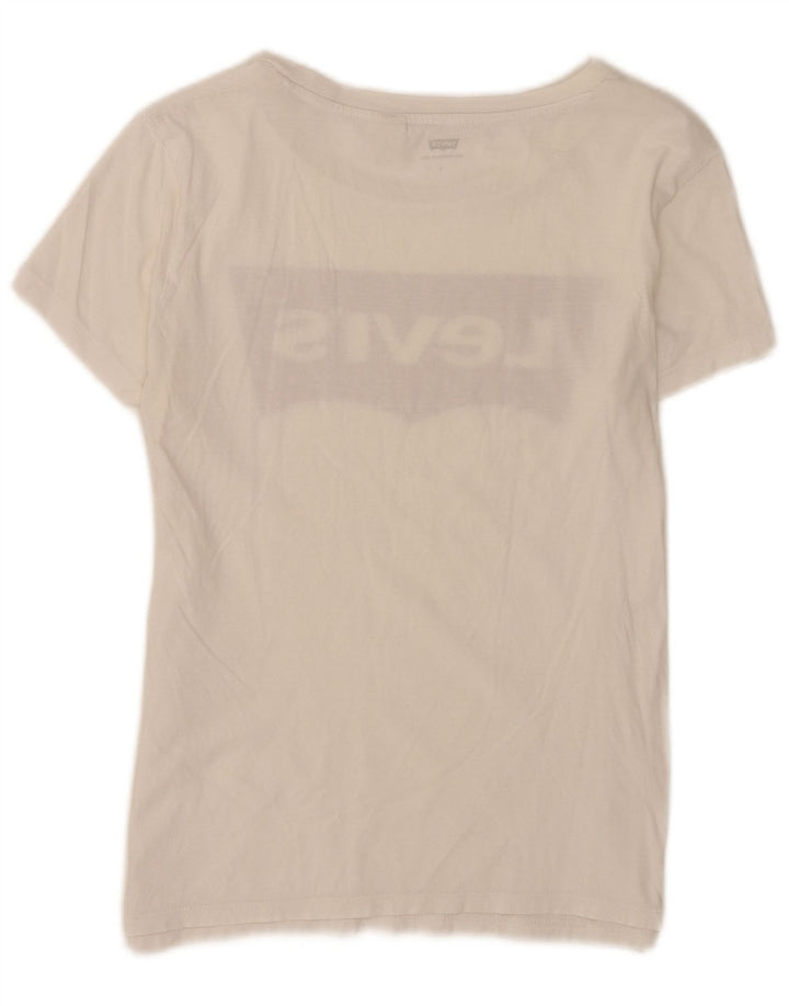 Levi's Dame Grafisk T-Shirt Top UK 10 Small White