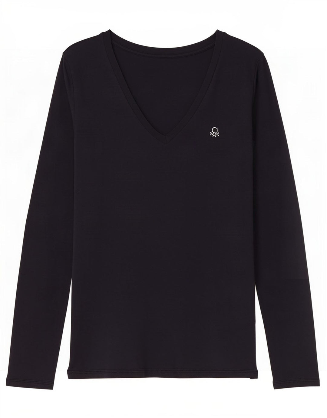 Benetton Dametop Langærmet UK 12 Medium Navy Blue