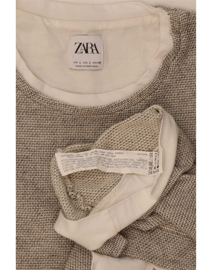 Zara Herre T-Shirt Top Stor Grå Bomuld