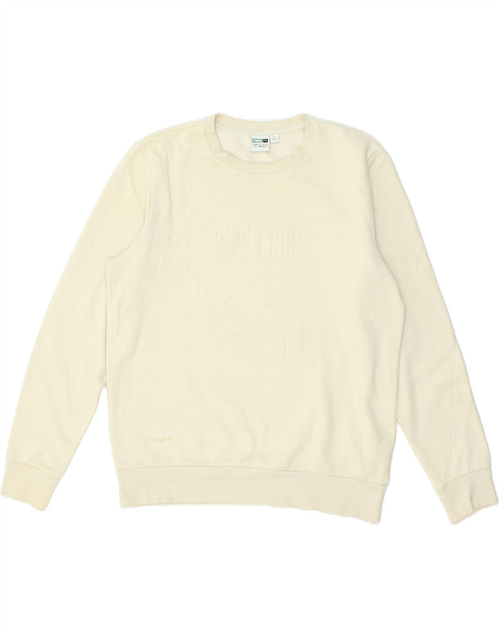 PUMA Mens Graphic Sweatshirt Jumper Large White Cotton | Vintage Puma | Thrift | Second-Hand Puma | Used Clothing | Messina Hembry 