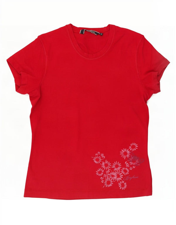 Berghaus Grafisk T-Shirt Top UK 14 Medium Rød Blomster Bomuld