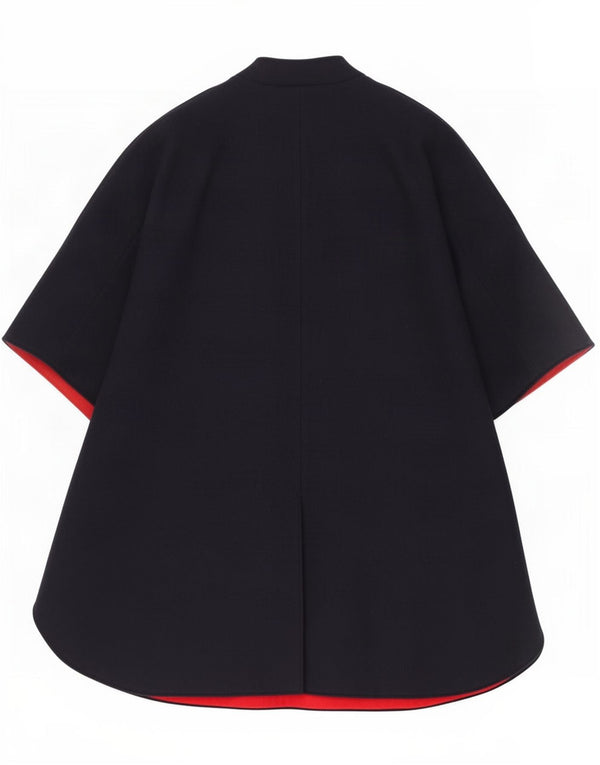Vintage Womens Capelet Coat One Size Navy Blue
