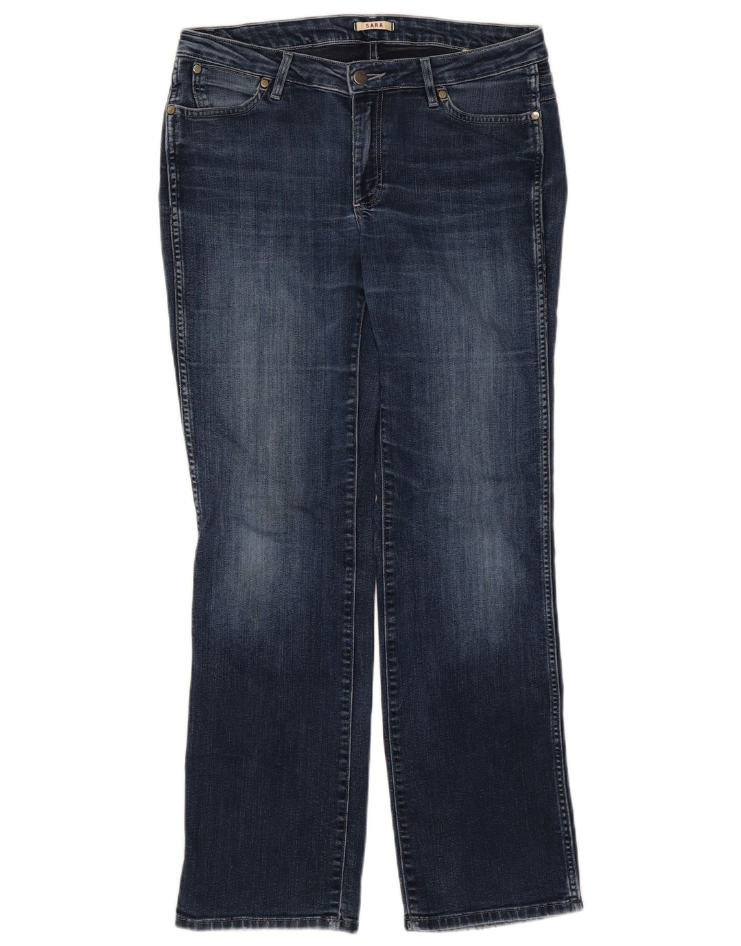 Wrangler Dame Sara Straight Jeans W32 L32 Blå Bomuld