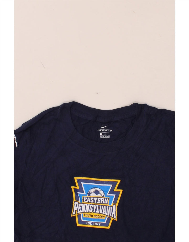 NIKE Womens Graphic T-Shirt Top UK 14 Medium Navy Blue Cotton Vintage Nike and Second-Hand Nike from Messina Hembry 