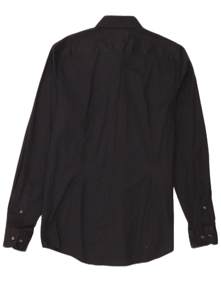 Tommy Hilfiger Stretch Slim Fit skjorte til mænd, stor sort bomuld