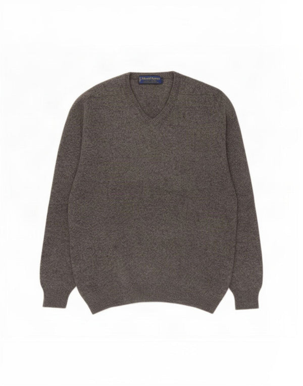 Edward Spires Dame V-hals sweater UK 16 Stor Grå Ny Uld