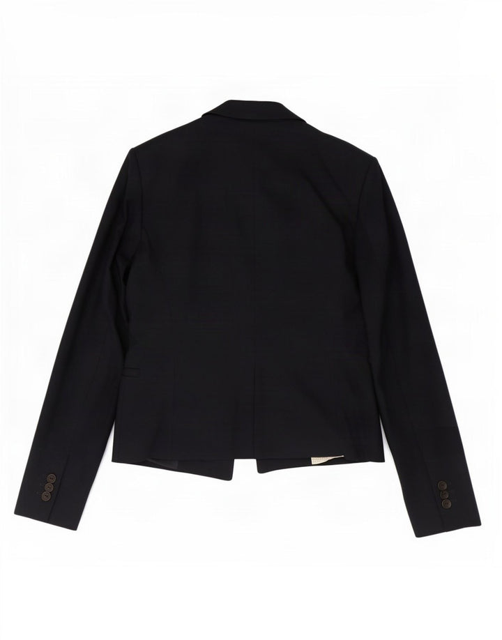 Zara Dame 1 Knap Blazer Jacket UK 12 Medium Navy Blue Bomuld
