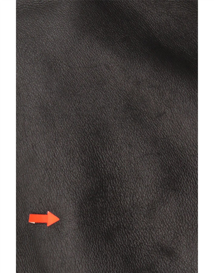 Bugatti Herre Shearling Overfrakke EU 56 3XL Sort Læder