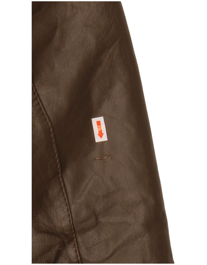 VINTAGE Læderjakke til mænd UK 38 Medium Brun Læder
