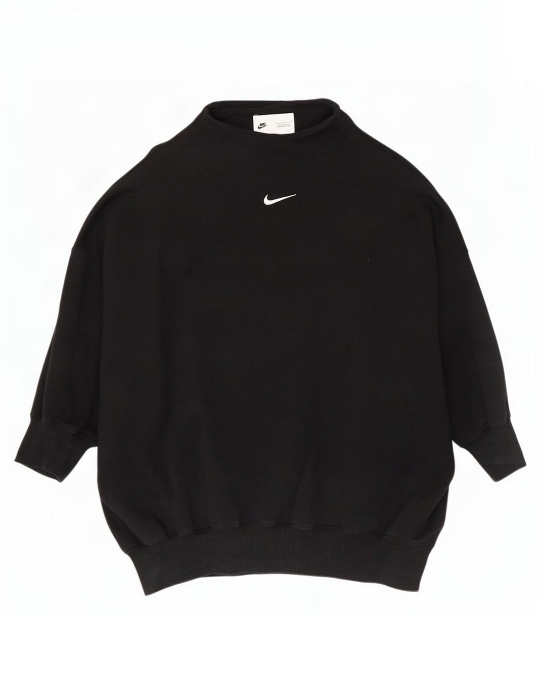Nike Dame Oversized Sweatshirt Jumper UK 16 Stor Sort Bomuld