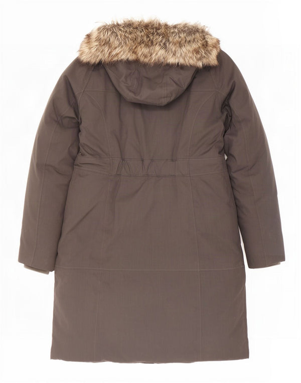 The North Face Dame Hooded Polstret Coat UK 10 Small Grey Nylon