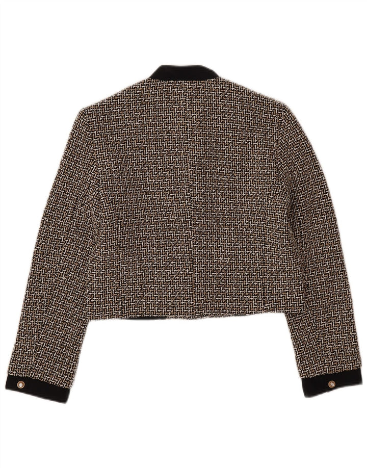 Zara Womens Crop 3-knaps blazerjakke UK 10 Lille flerfarvet ternet