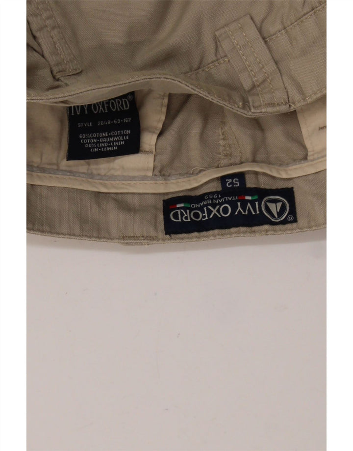 IVY OXFORD Herre Cargo Shorts IT 52 XL W38 Beige Bomuld