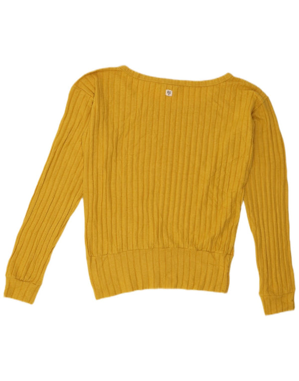 Billabong Dame Top Langærmet UK 16 Stor Gul Polyester