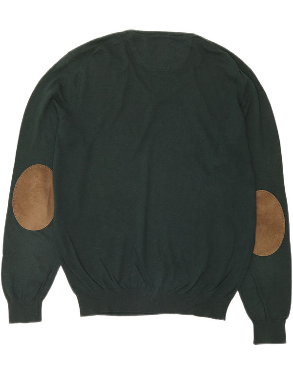 Massimo Dutti Herre V-hals sweater Medium Grøn Bomuld