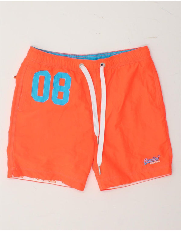 SUPERDRY Grafiske svømmeshorts til mænd, store orange polyester