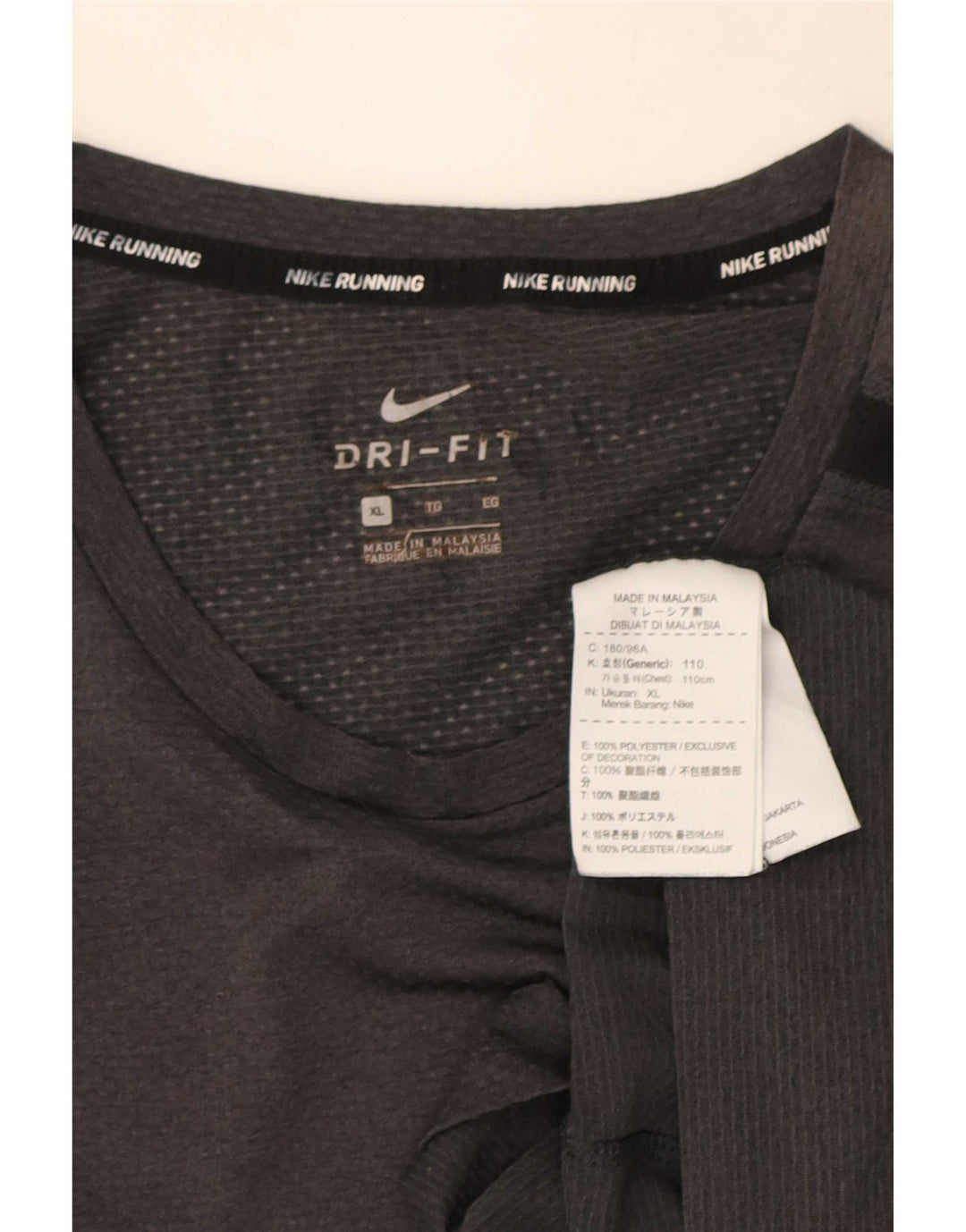 Nike Herre Dri Fit T-shirt Top XL Grå Colourblock Polyester