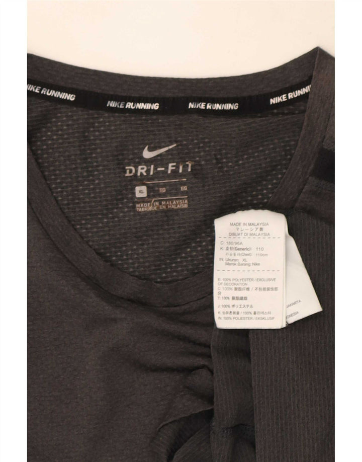 Nike Herre Dri Fit T-shirt Top XL Grå Colourblock Polyester