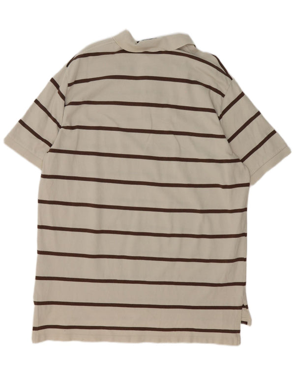 Polo Ralph Lauren Mens Shirt 2XL Beige Striped Cotton