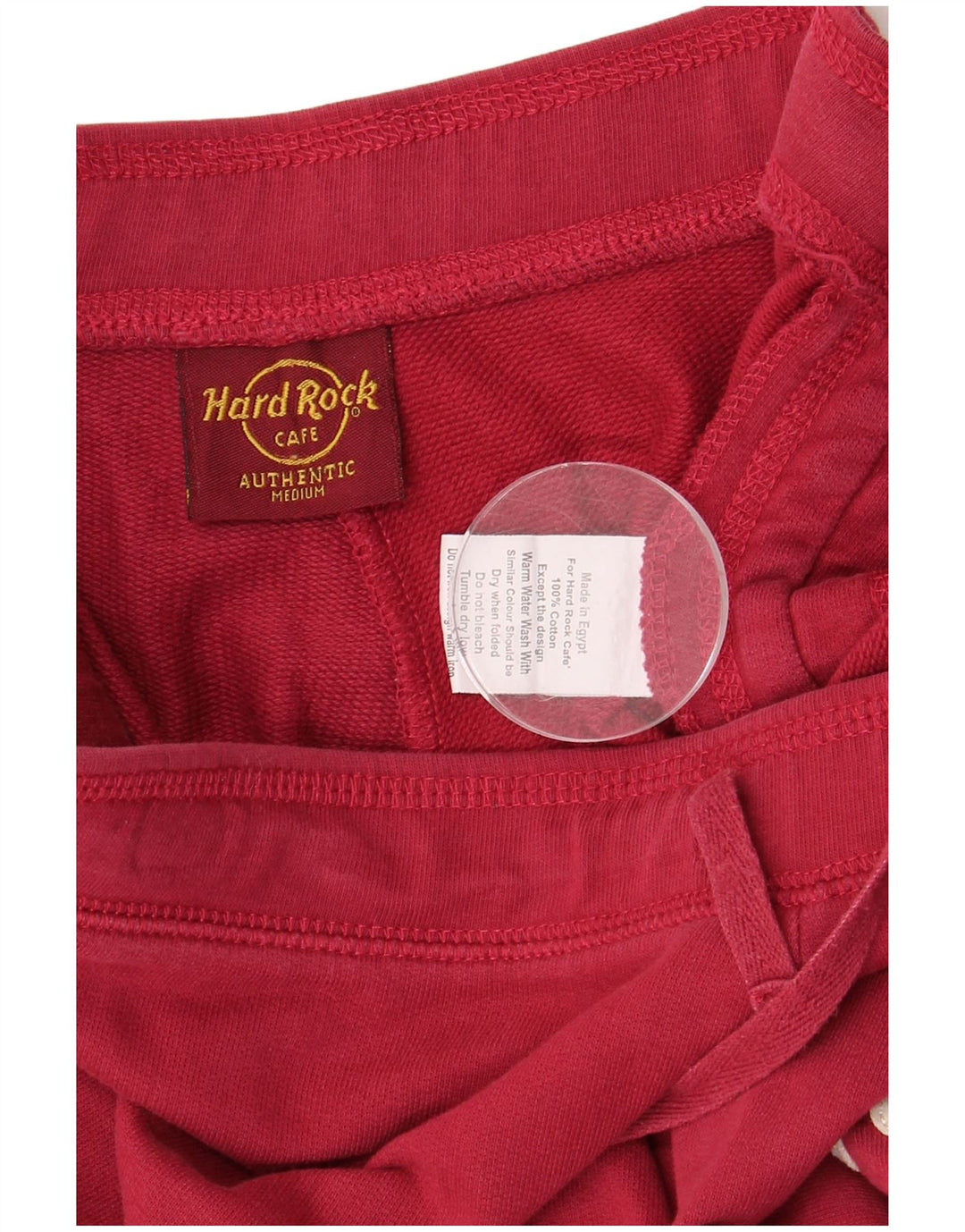 HARD ROCK CAFE Dame München Grafiske sportsshorts UK 14 Medium Rød Bomuld