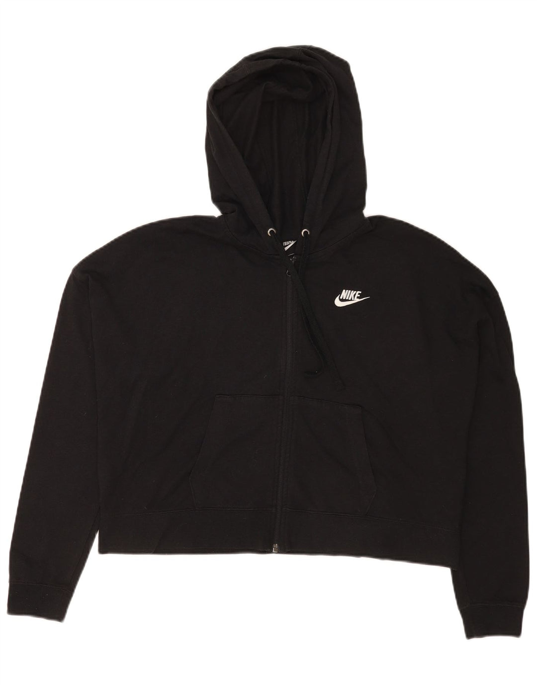 Nike Womens Crop Oversized hættetrøje med lynlås UK 14 Medium Black Polyester