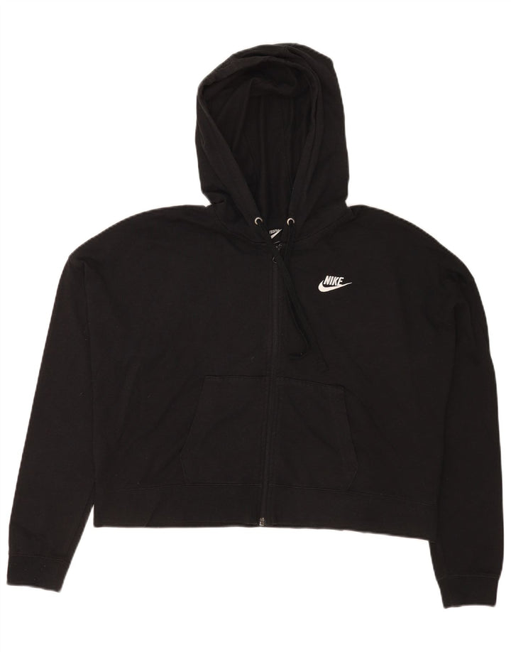 Nike Womens Crop Oversized hættetrøje med lynlås UK 14 Medium Black Polyester