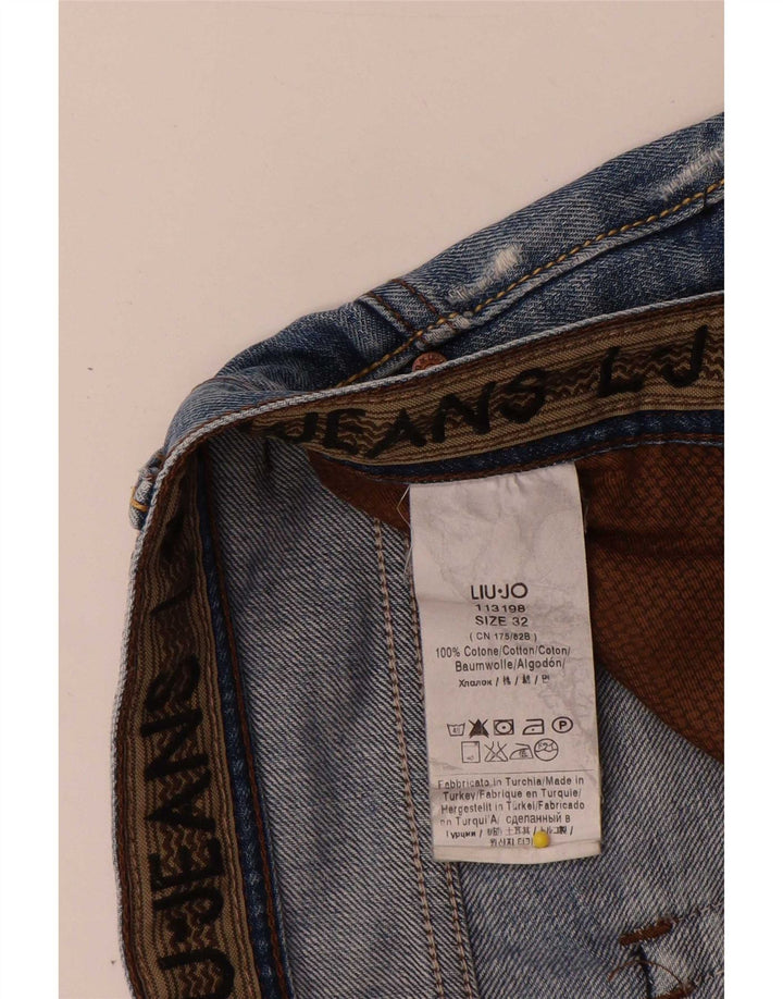 Liu Jo Men Distressed Straight Jeans W32 L34 Blå Bomuld