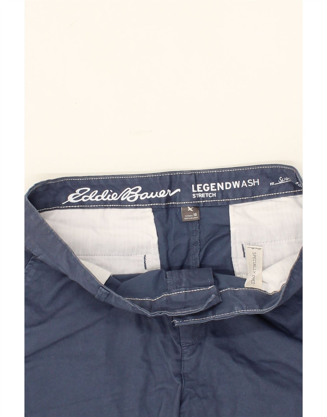 EDDIE BAUER Womens Slightly Curvy Chino Shorts US 10 Large W34 Navy Blue Vintage Eddie Bauer and Second-Hand Eddie Bauer from Messina Hembry 