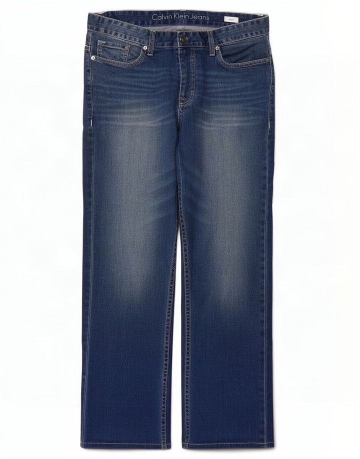 Calvin Klein Straight Jeans til mænd W32 L28 Blå Bomuld