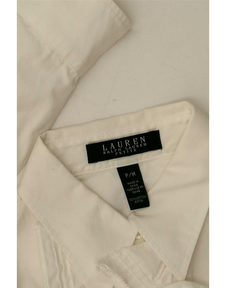 Ralph Lauren Dame Petite Langærmet skjorte UK 14 Medium White