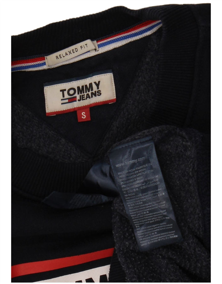 TOMMY HILFIGER Mens Relaxed Fit Sweatshirt Jumper Small Navy Blue Striped