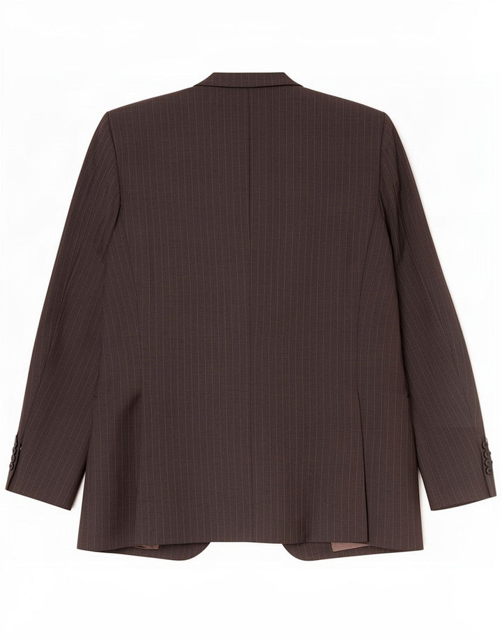 Trussardi Herre 3-knaps blazerjakke IT 52 XL Gråstribet Virgin Wool