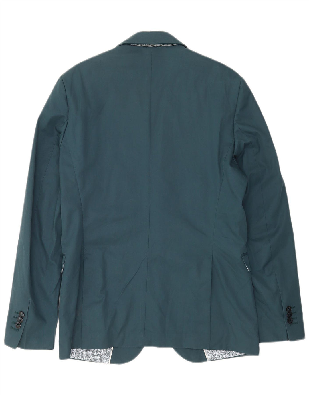 Zara Herre 2-knaps blazerjakke EU 50 Medium Blue Polyester