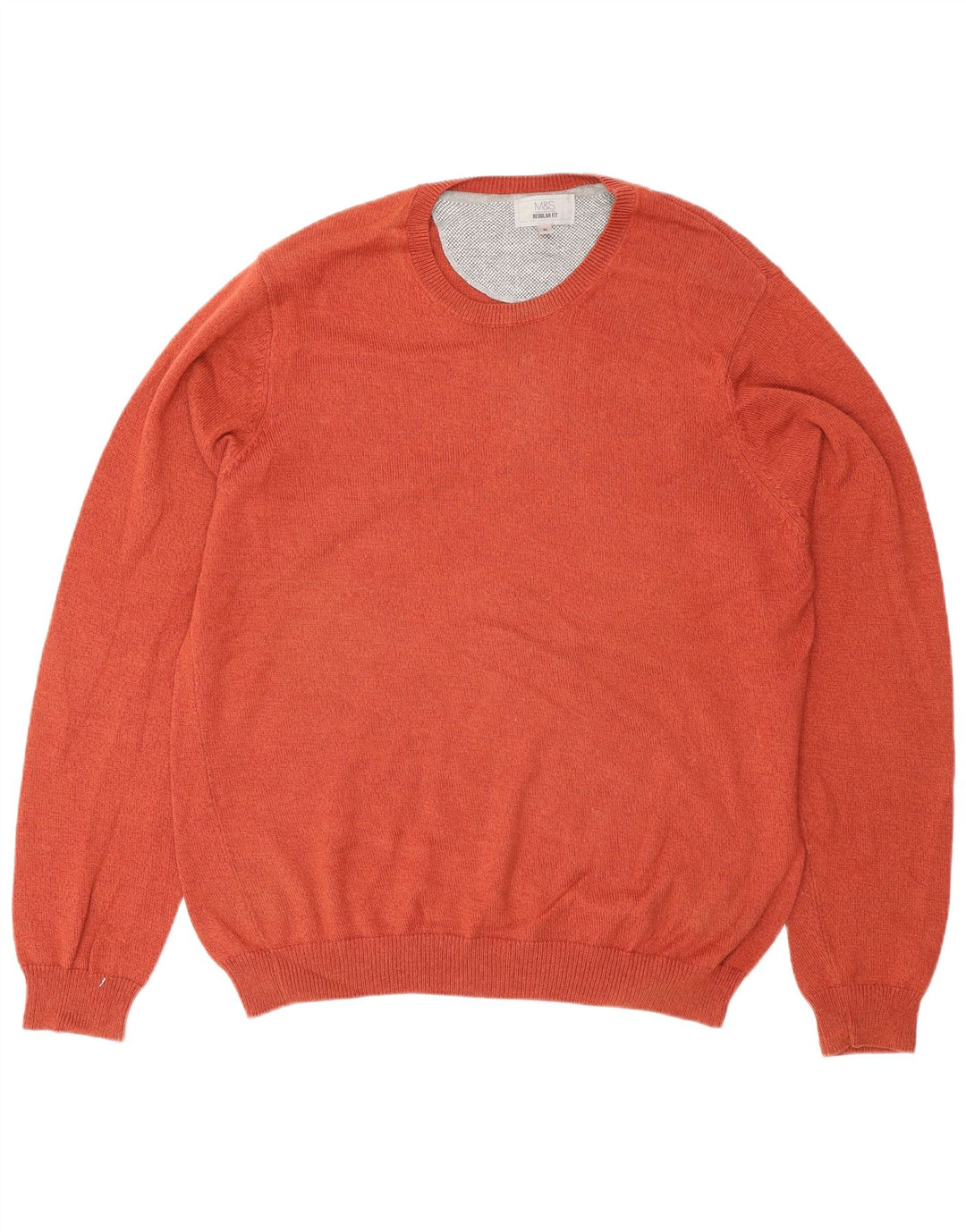 Marks & Spencer Herre Regular Fit Crew Neck sweater Medium Orange