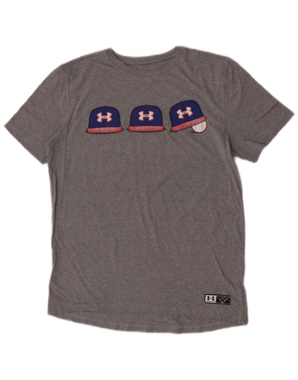 Under Armour Boys Grafisk T-Shirt Top 13-14 år XL Grå Sports