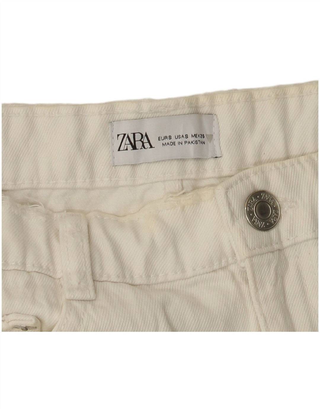 Zara denimshorts til kvinder Small W26 Hvid