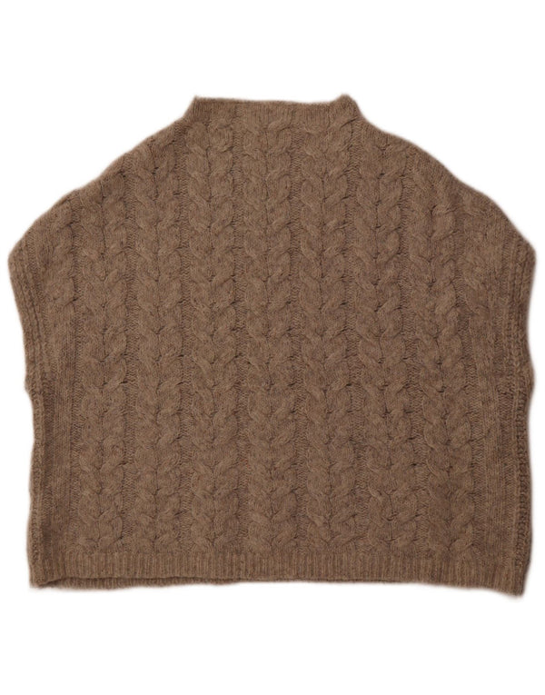 WHITE STUFF Dame Oversized Turtle Neck Vest Tank Top UK 16 Large Grå