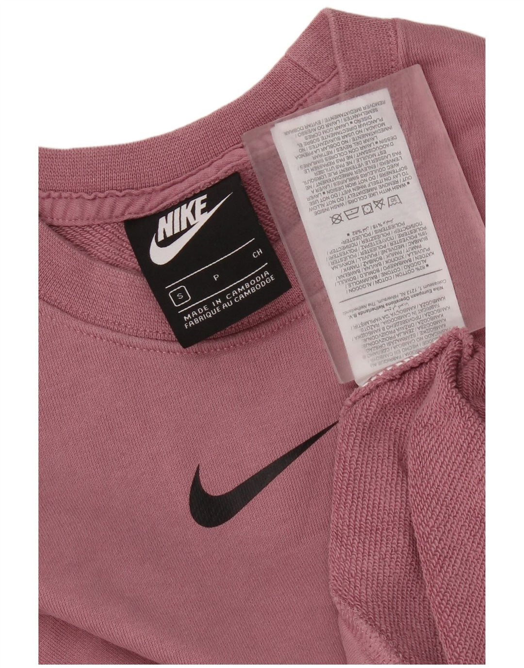 Nike Womens Crop Sweatshirt Jumper UK 10 Small Purple Bomuld