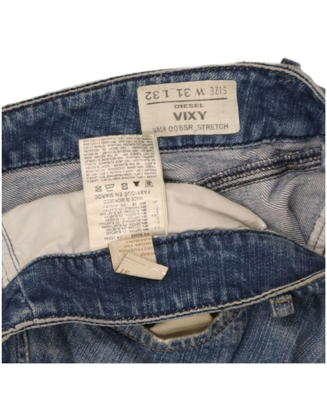 Diesel Dame Vixy Straight Jeans W31 L32 Blå Bomuld