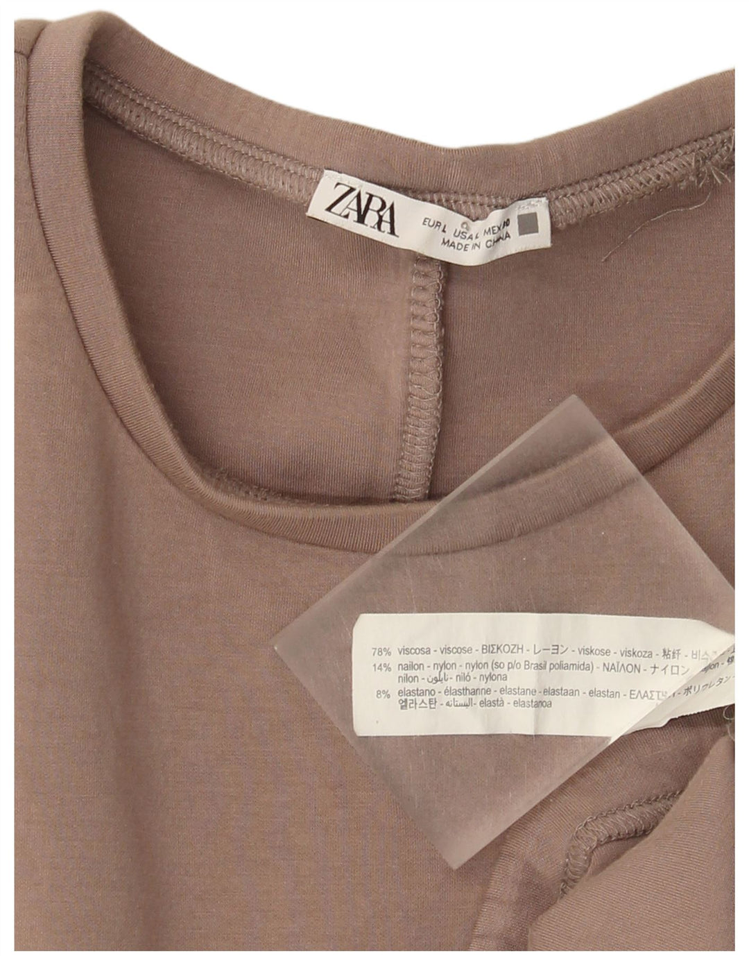 Zara Dame Sweatshirt Jumper UK 16 Stor brun viskose