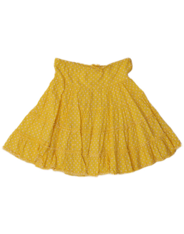 BODEN Girls A-Line Skirt 5-6 Years W25  Yellow Spotted Cotton