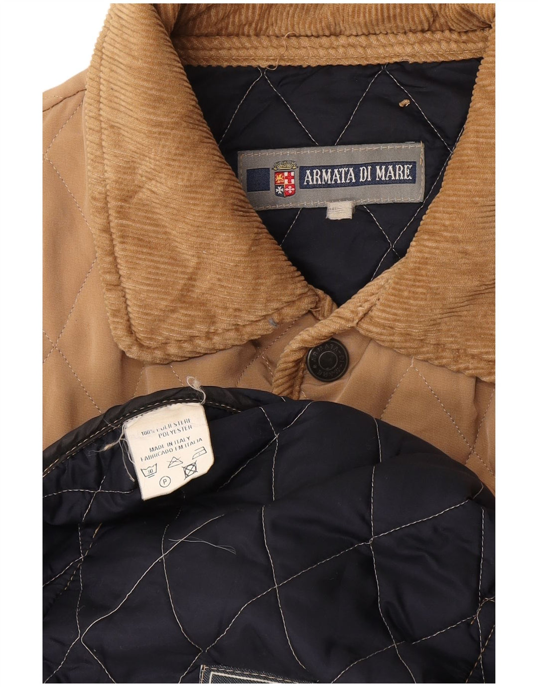 Armata Di Mare Herre quiltet jakke UK 38 Medium Beige Polyester