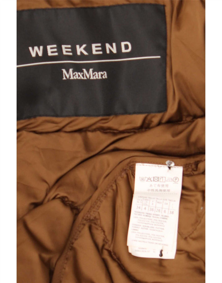 Max Mara Dame Weekend Oversized Polstret Jakke UK 6 XS Brun Polyester
