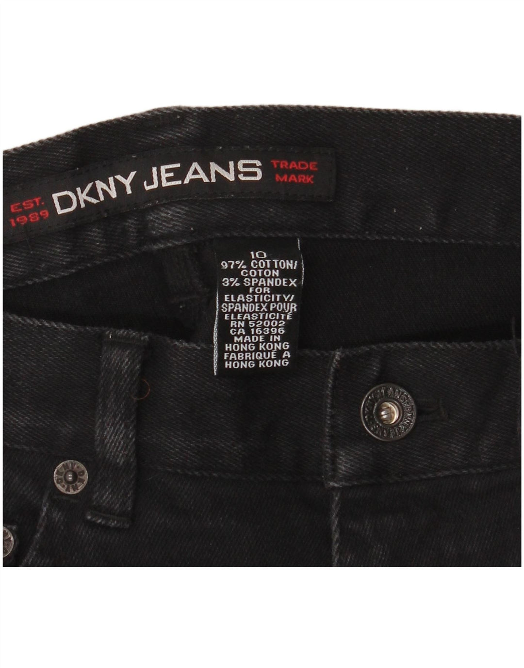 DKNY Dame Bootcut Jeans US 10 Large W30 L30 Black Bomuld